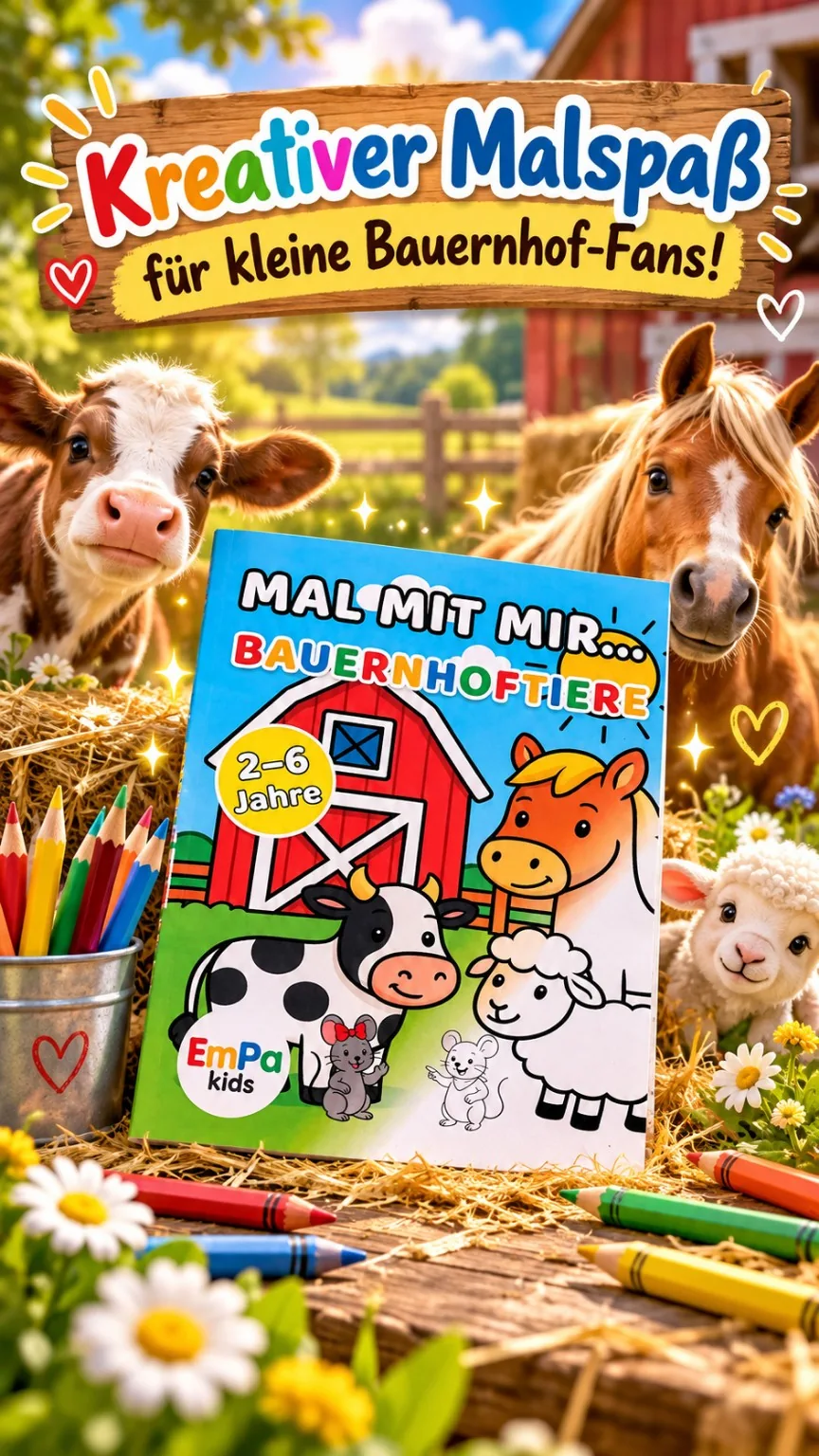 Mal mit mir … Bauernhoftiere – inszeniertes Buchcover